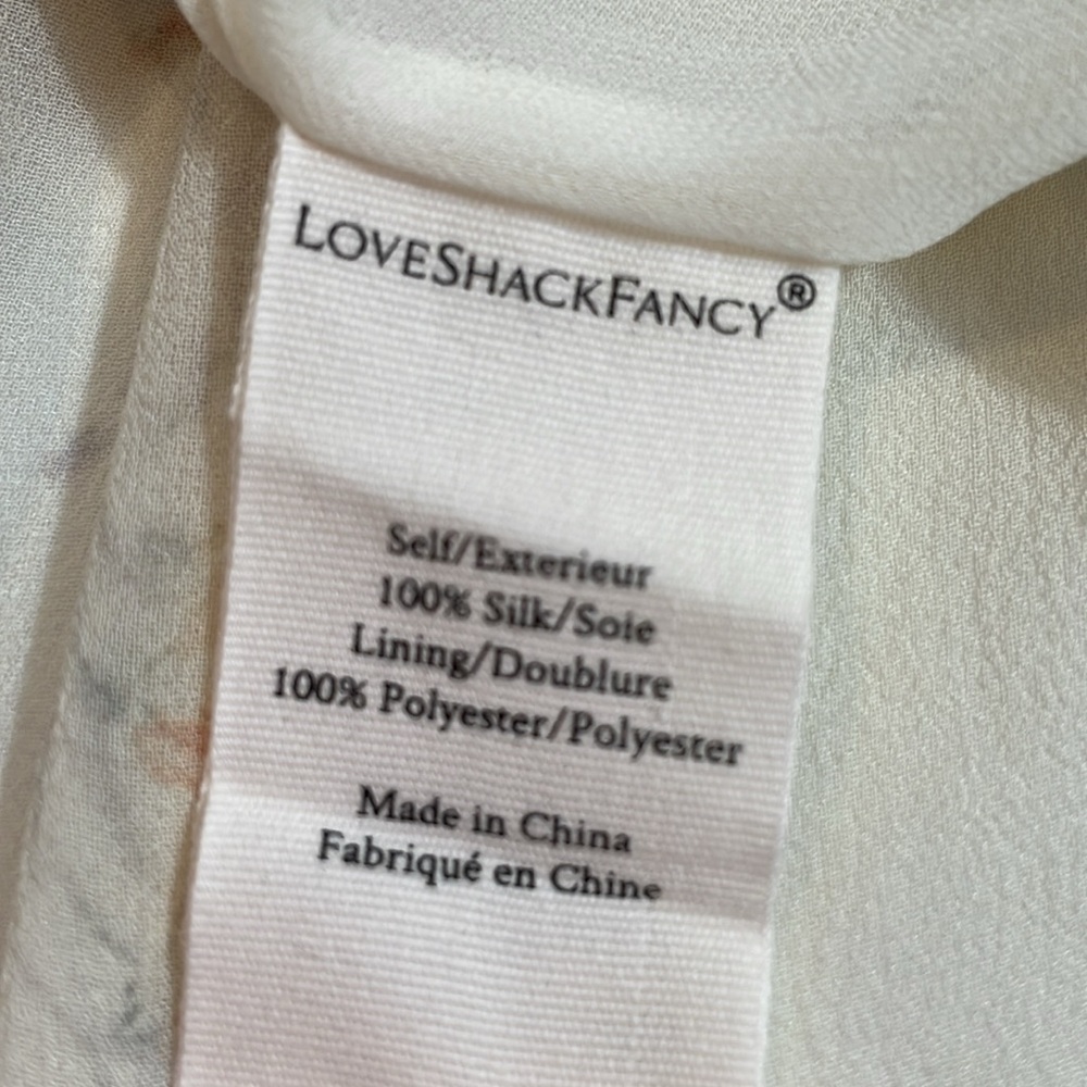 LoveShackFancy Angie Dress Size 6 Delicate Floral 100% Silk Maxi Dress - Picture 12 of 13